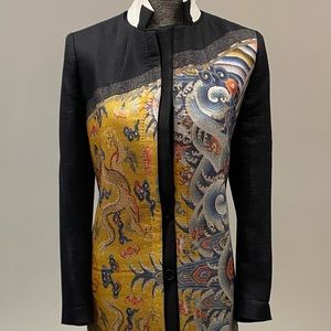 DRIES VAN NOTEN Lined Button Down Jacket Size 40 / 8 Wool Silk Blend NEW